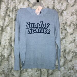 Sunday Scaries Light Blue Sweater